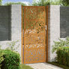 vidaXL Garden Gate 39.4x78.7" Weathering Steel Leaf Design