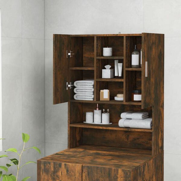 vidaXL Washing Machine Cabinet Smoked Oak 27.8x10.0x35.4"