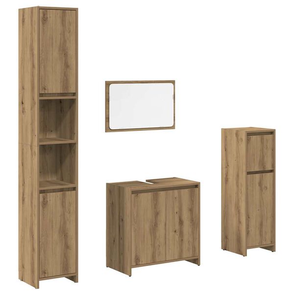 vidaXL Bathroom Furniture Set Artisan Oak Engineered Wood