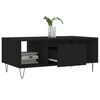 vidaXL Coffee Table Black Engineered Wood, Metal Medium Coffee Table