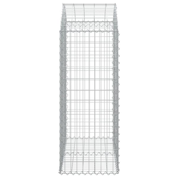 vidaXL Gabion Basket Silver Galvanized Iron Large Decorative Inlays