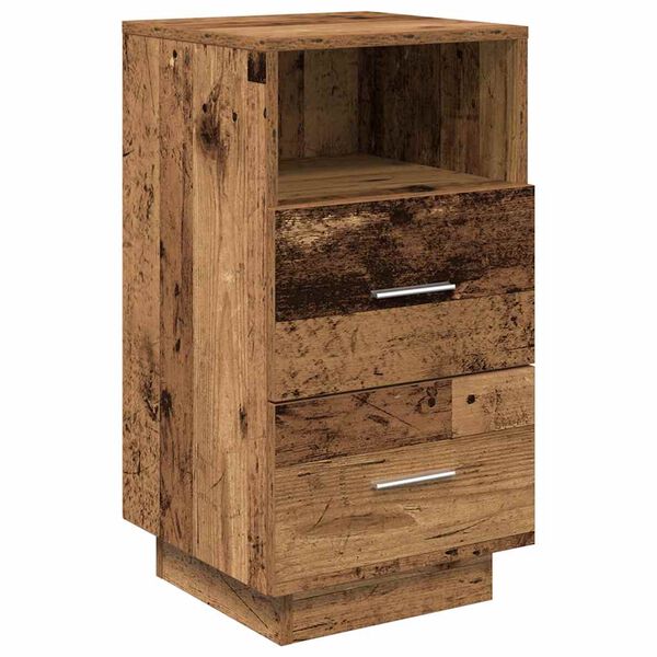 vidaXL Bedside Cabinet Old wood Engineered wood Modern Look 2 Drawers