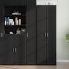 vidaXL Highboard Black 11.8"x16.7"x72.8" Engineered Wood