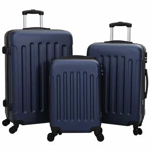 vidaXL Suitcase 3 pcs Dark Blue 19.69 x 12.20 x 30.71 in ABS Plastic