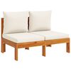 vidaXL Garden Sofa Set Cream white Solid acacia wood, 100% polyester fabric