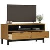 vidaXL TV Cabinet Oak finish Solid pine wood, plastic