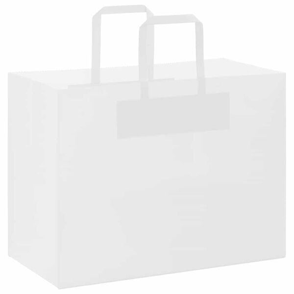 vidaXL Paper Bags 50 pcs with Handles White 32x17x25 cm
