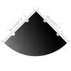 vidaXL Corner Shelf Set of 2 Black Tempered glass 17.7 x 17.7 in