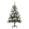 vidaXL Artificial Hinged Christmas Tree 150 LEDs & Ball Set 59.1"
