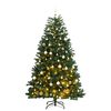 vidaXL Artificial Hinged Christmas Tree 300 LEDs & Ball Set 82.7"