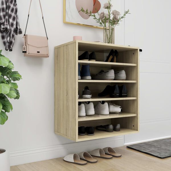 vidaXL Shoe Cabinet Sonoma oak Engineered wood Medium Shoe Cabinet
