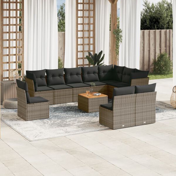 vidaXL Garden Sofa Set Grey