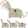 vidaXL Massage Recliner Chair Cream Faux leather, Metal, Plywood Medium