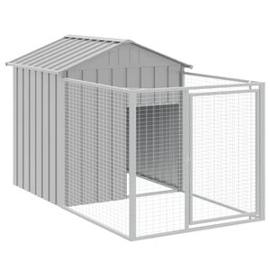 vidaXL Dog House Light Grey Galvanized Steel 46.1 x 79.1 x 48.4 in