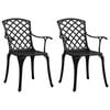 vidaXL 3 Piece Bistro Set Cast Aluminum Black
