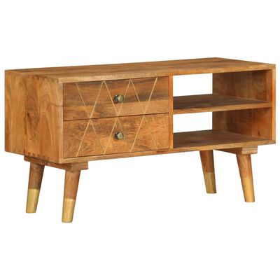 vidaXL TV Stand 33.5"x13.8"x18.5" Solid Wood Mango