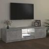 vidaXL TV Cabinet with LED Lights Concrete Grey 55.1x15.7x14.2"