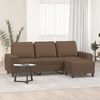 vidaXL 3-Seater Sofa with Footstool Brown 70.9" Fabric