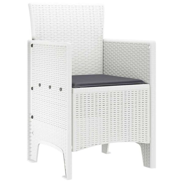 vidaXL Garden Chair 2 pcs White 53 x 49 x 85 cm PP