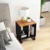 vidaXL Side Table Natural wood finish and black metal Solid Acacia wood