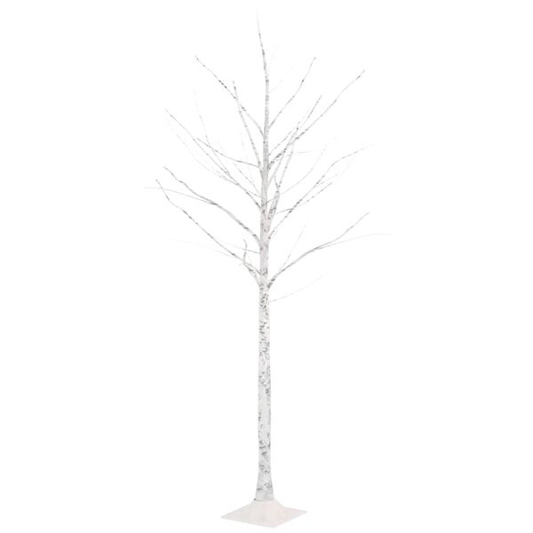 vidaXL Artificial Christmas Tree Warm white Steel 5.9 ft tall