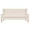 vidaXL Sofa Set Cream White Polyester Fabric, Wooden Frame Standard