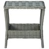 vidaXL Garden Table Light gray PE rattan, powder-coated steel, PP board