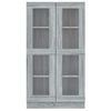 vidaXL Vitrine Cabinet Gray Sonoma 32.5"x12"x59.1" Engineered Wood