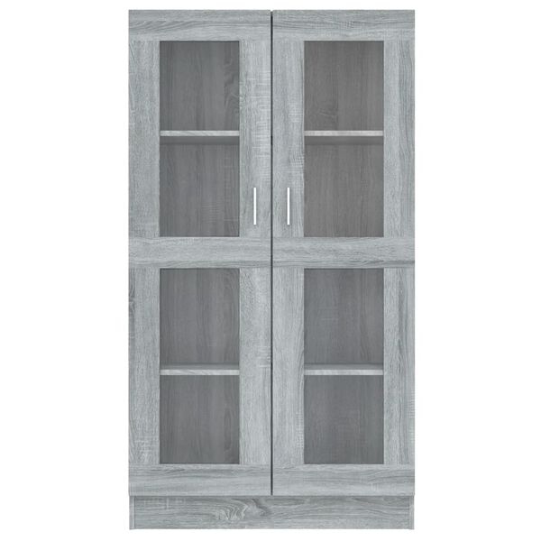 vidaXL Vitrine Cabinet Gray Sonoma 32.5"x12"x59.1" Engineered Wood