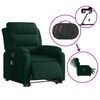 vidaXL Electric Stand Up Massage Recliner Chair Dark Green Velvet Medium