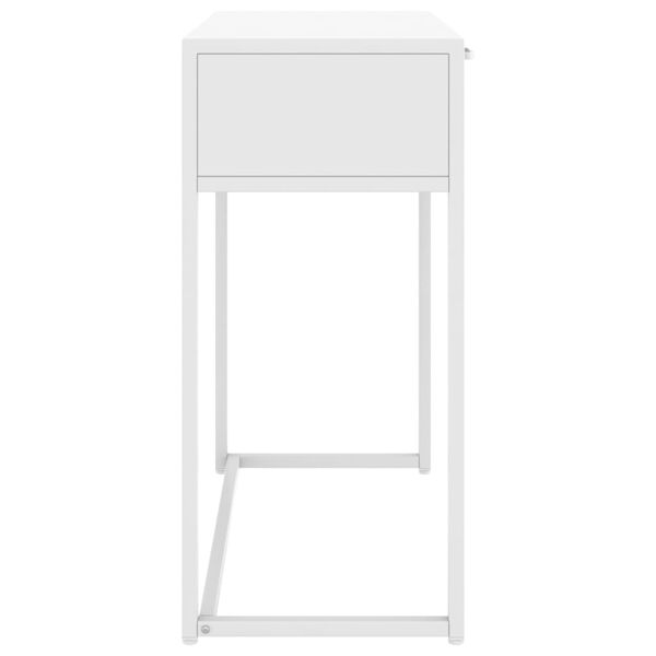 vidaXL Console Table White Steel Standard Adjustable Feet