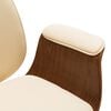 vidaXL Office Chair Cream + Brown Faux leather, Bentwood, Chromed metal