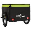vidaXL Bike Trailer Black and Green 99.2 lb Iron