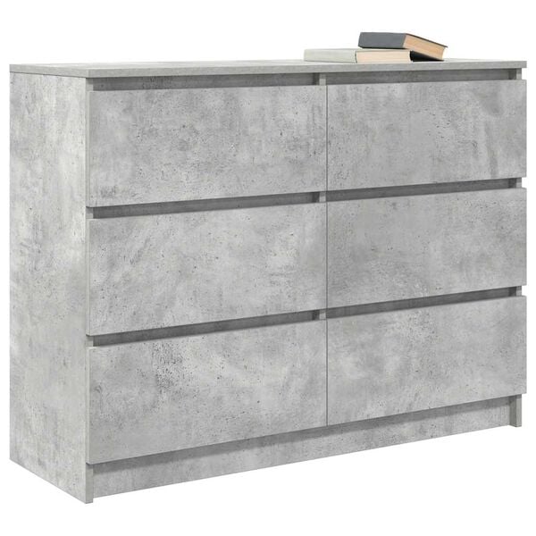 vidaXL Sideboard Concrete grey Engineered wood 39.4 in x 13.8 in x 29.9 in