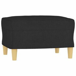 vidaXL Footstool Black 100% Polyester, Plywood 23.6x19.7x16.1 in Modern