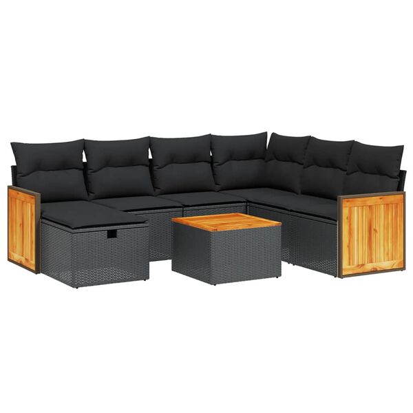 vidaXL Garden Sofa Set Black