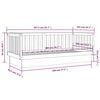 vidaXL Grey Day Bed Solid Pine Wood Standard Convertible Day Bed