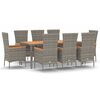 vidaXL Garden Dining Set Gray
