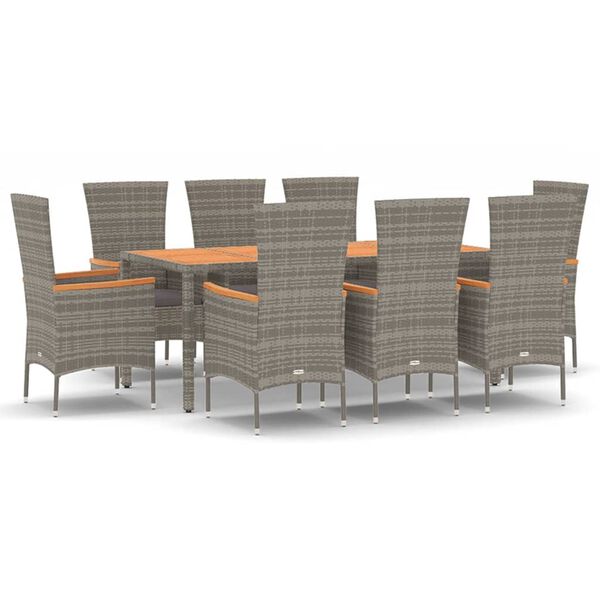 vidaXL Garden Dining Set Gray