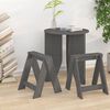 vidaXL Stool Set of 2 Gray Solid pine wood Compact Durable Stool