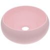 vidaXL Luxury Wash Basin Round Matt Pink 15.7x5.9" Ceramic