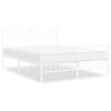 vidaXL Bed Frame White Powder-Coated Steel 55.1 x 74.8 in Bed Frame