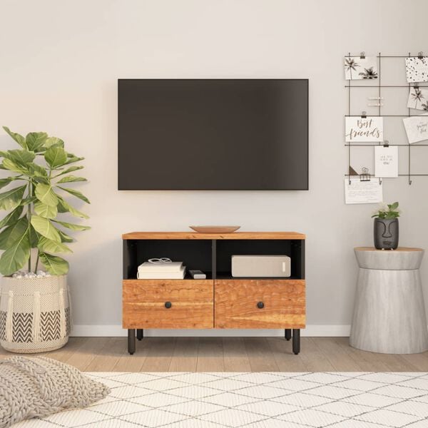 vidaXL TV Cabinet Natural wood and black