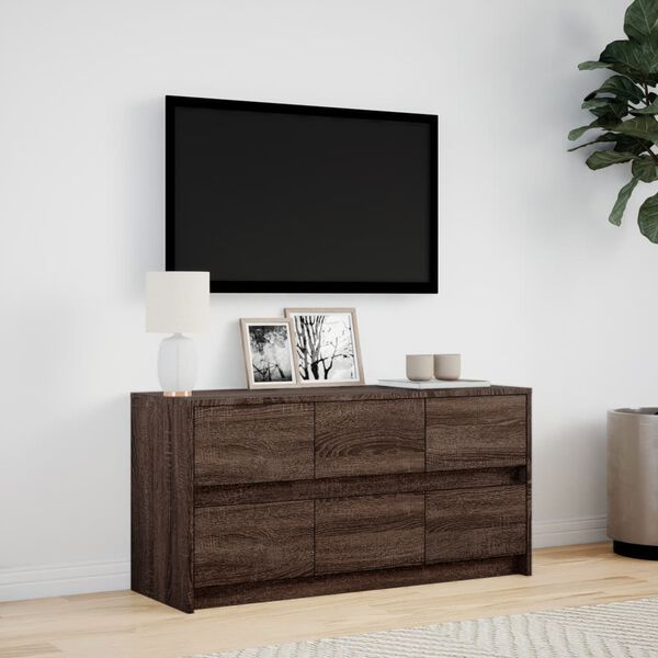 vidaXL TV Cabinet Brown Oak Engineered Wood Medium TV Cabinet