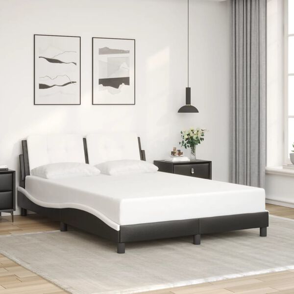 vidaXL Bed Frame Black and White
