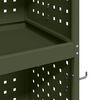 vidaXL Tool Trolley with Shelf Olive Green 25.59 x 13.78 x 43.70 in