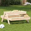 vidaXL Picnic Table Natural Solid pine wood Medium