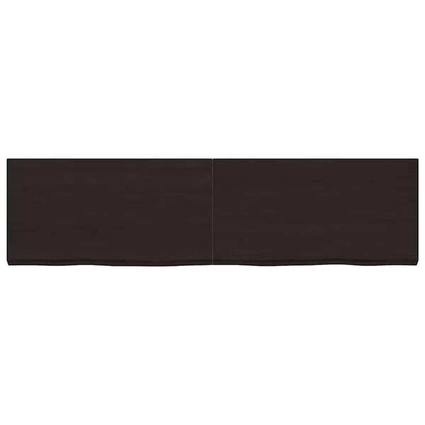 vidaXL Bathroom Countertop Dark Brown 86.6 x 23.6 x (0.8-2.4) " Treated Solid Wood