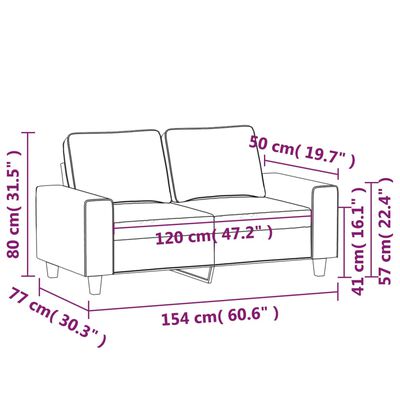 vidaXL 2-Seater Sofa Dark Gray 47.2" Microfiber Fabric