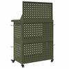 vidaXL Tool Trolley with Shelf Olive Green 25.59 x 13.78 x 43.70 in